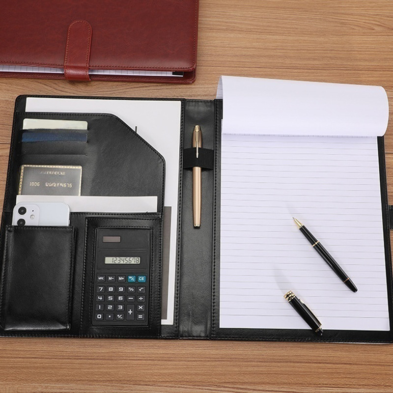 Leather Work Folder - A4 หนัง Executive Portfolio โฟลเดอร์สําหรับเอกสารธุรกิจ Desk