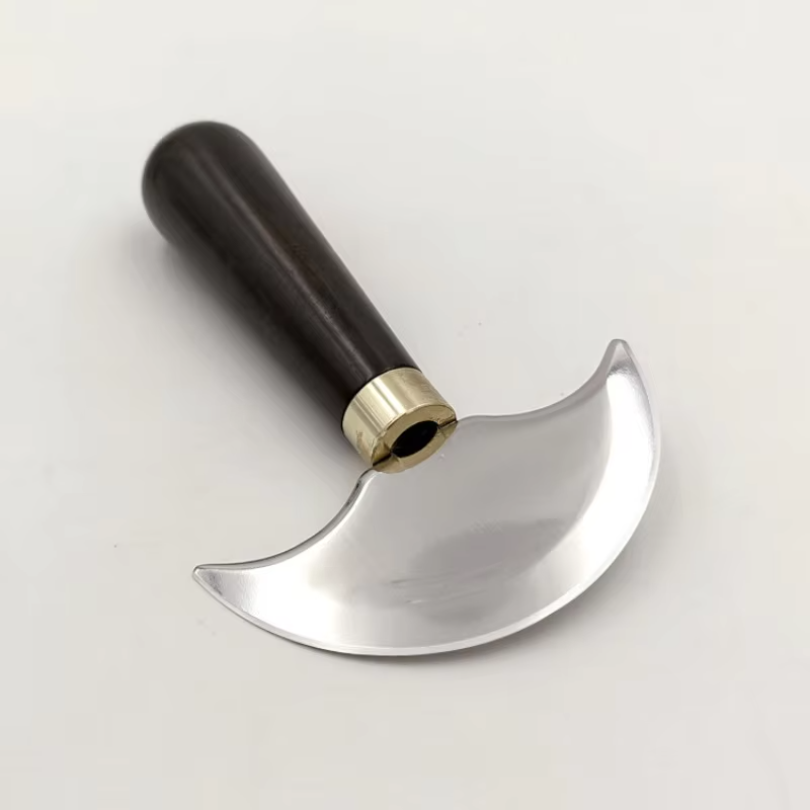 Round Knife Leatherwork - มีดตัดหนังมืออาชีพ 1 ชิ้น ใบมีดครึ่งวงกลม สำหรับงานฝีมือ DIY