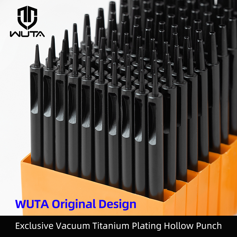Rivet Setter Tool - WUTA 1-10 ชิ้น เครื่องเจาะรูหนังแบบกลม ชุบไททาเนียม ชุดเครื่องเจาะกลวง