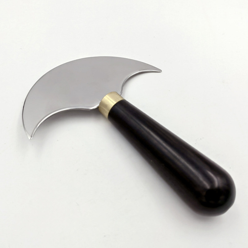 Round Knife Leatherwork - เครื่องตัดหนังแบบทำมือเครื่องมือตัดครึ่งรอบมีดหัตถกรรมเครื่องหนังเครื่องมือตัดด้ามไม้