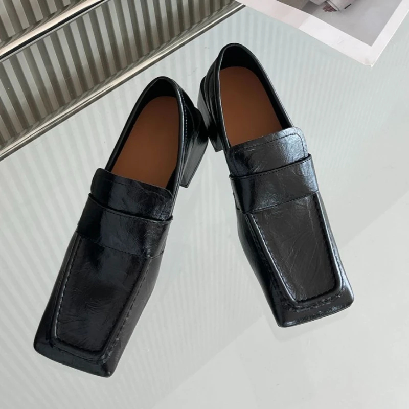 รองเท้าส้นหนาหัวเหลี่ยมสำหรับผ - Leatherwork Designs บทวิจารณ์และราคา
