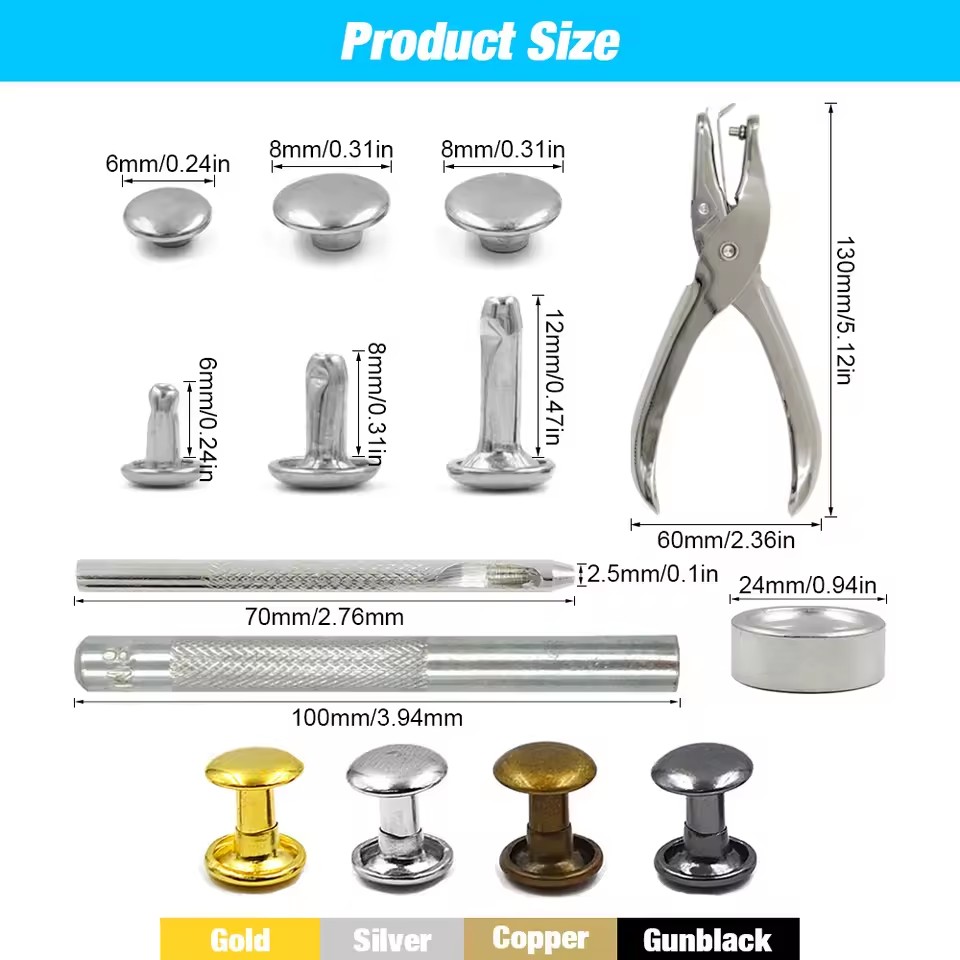 โลหะคู่หมวก Rivets สตั๊ดรอบ Sp - Rivet Setter Tool บทวิจารณ์และราคา