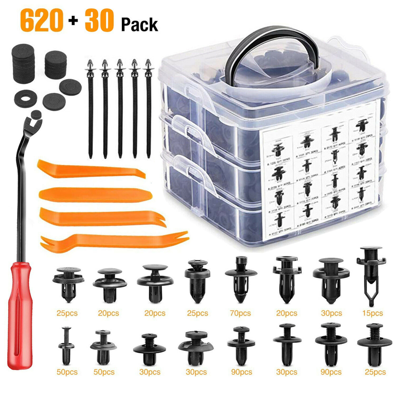 ขนาดผสมรถพลาสติก Retainer คลิป - Rivet Setter Tool บทวิจารณ์และราคา