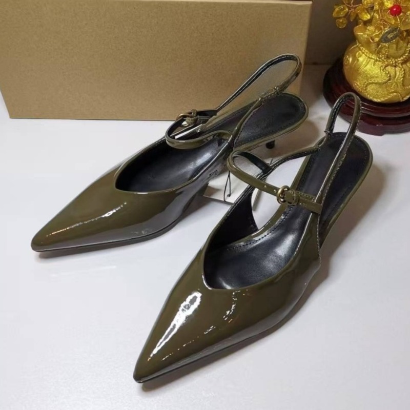 รองเท้าส้นกลางแบบสวมเปิดส้น ดี - Leatherwork Designs บทวิจารณ์และราคา