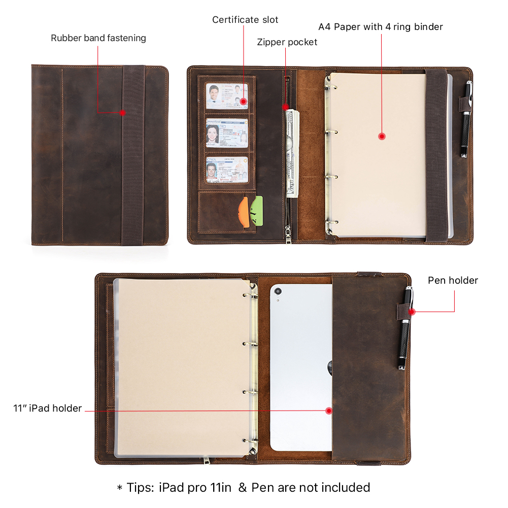 แบบย้อนยุคสุดหรูเคสหนังโน้ตบุ๊ - Leather Work Folder บทวิจารณ์และราคา